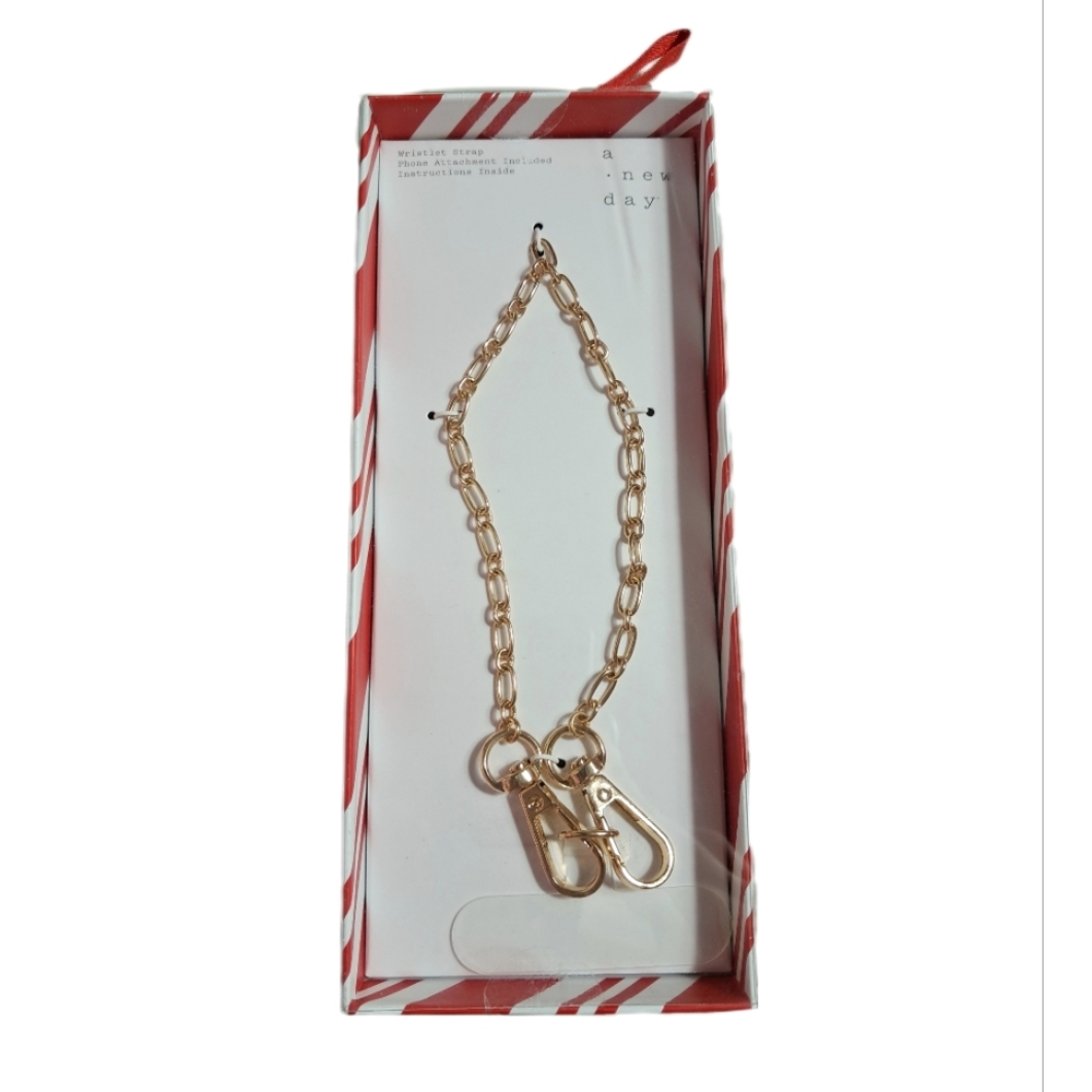 Accessories Phone "A New Day" Holder Wristlet Keys Gold Chain Jewelry Metallic